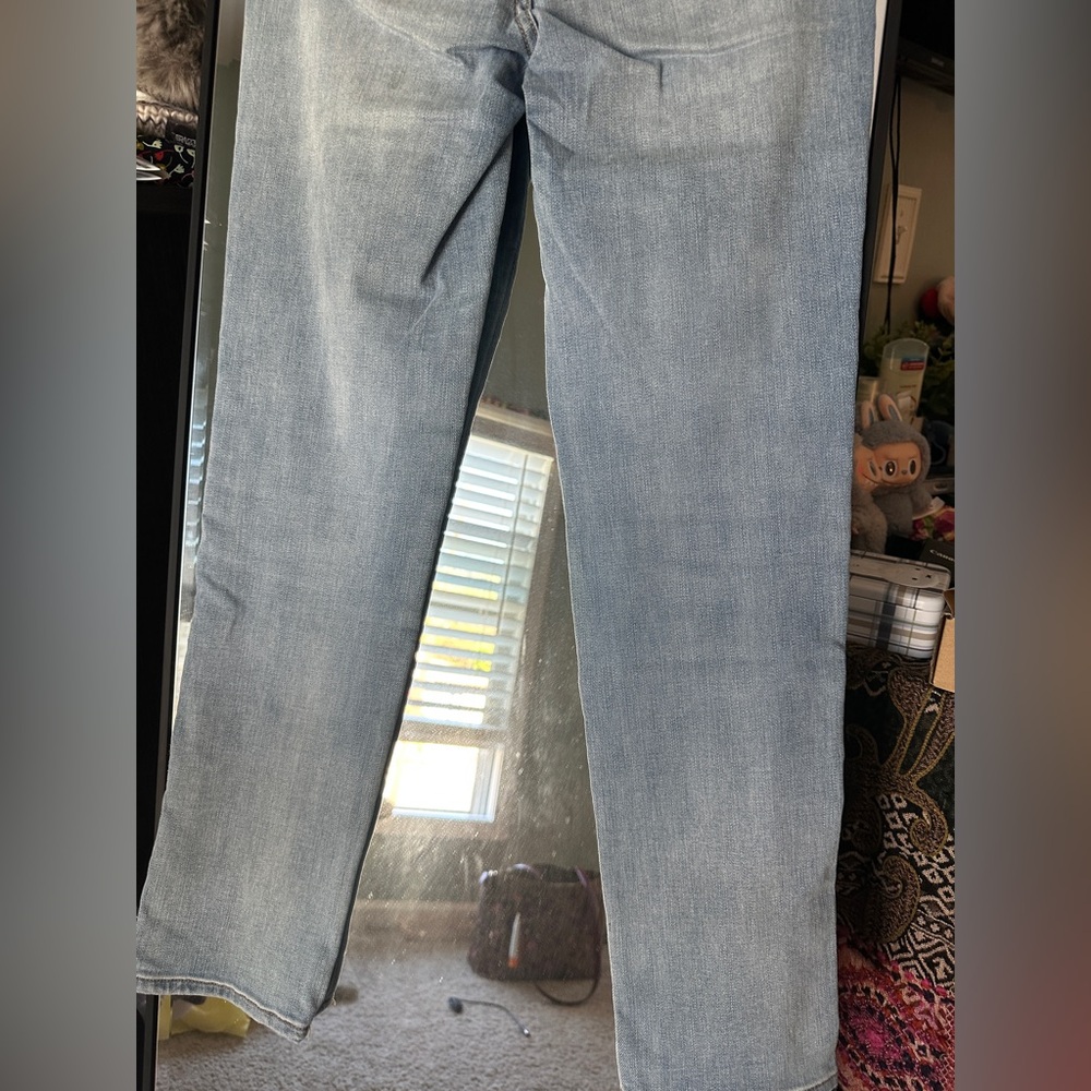 White House Black Market High Rise Slim Ankle Light Denim w Velvet Piping - Picture 7 of 9